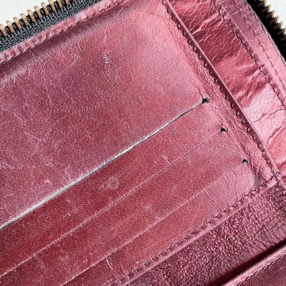 Vintage Jean Paul Goulthier Croc Skin Embossed Brown Zip Around Square Wallet